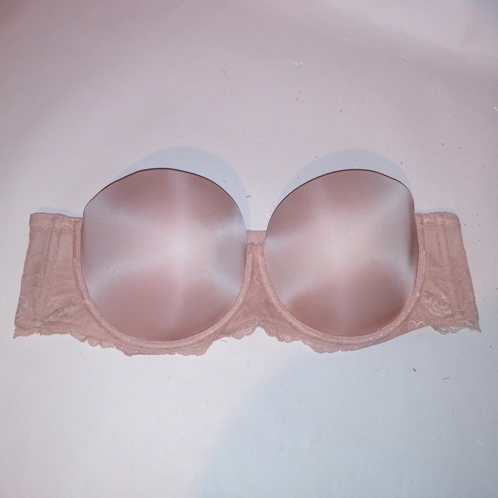 Torrid Bra 48C Lightly Lined Strapless Beige Underwire
